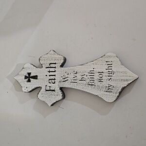 Black and white distressed Cross wall decor